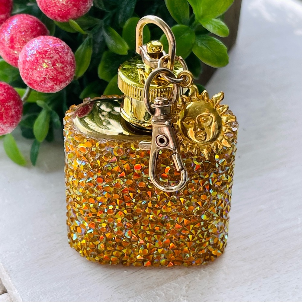 MINI FLASK crystal encrusted keyring IRIDESCENT keyfob CELESTIAL mini flask - Picture 8 of 9